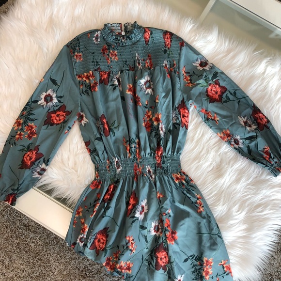 SHEIN Dresses & Skirts - Teal floral dress